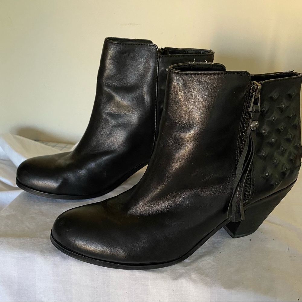 Sam Edelman Black Leather Ankle Booties Sz. 8